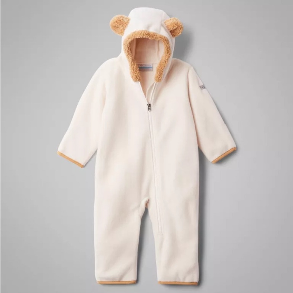 Columbia Cream Bear Hooded Fleece Bunting